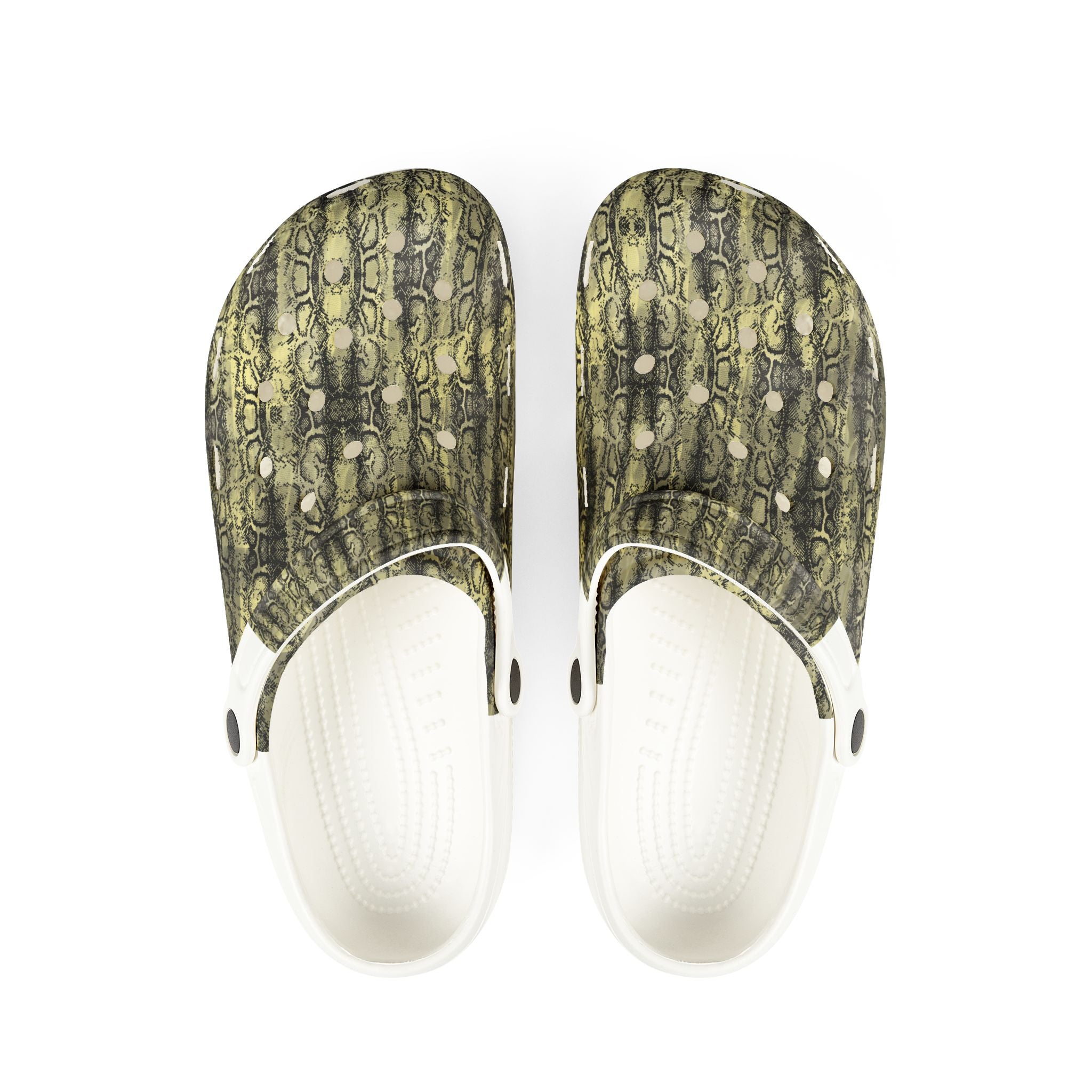 Stylish EVA Foam Rubber Clogs with Snakeskin Print